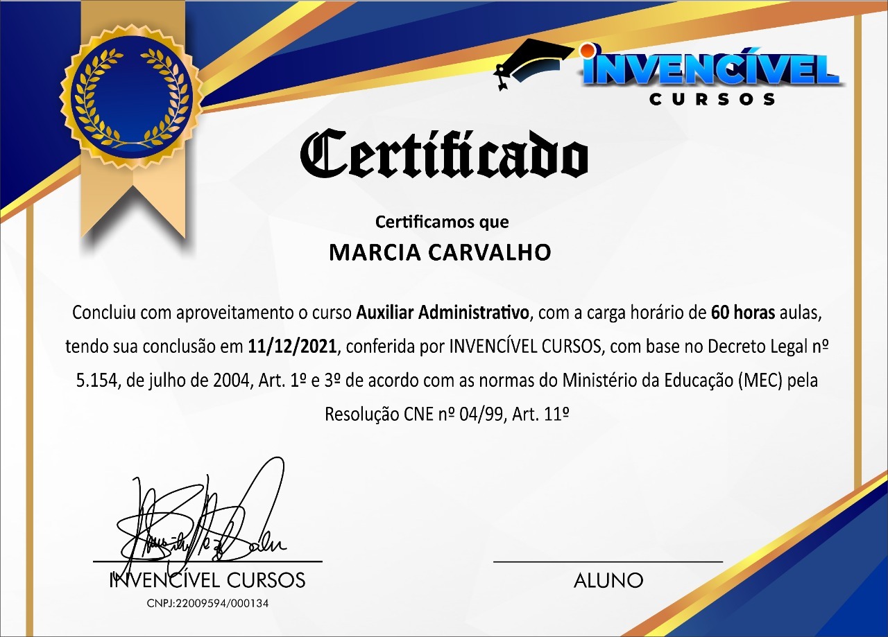 Certificado Invencível Cursos